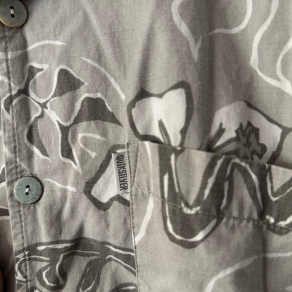 Vintage Quiksilver Button Up Shirt Mens Large Aloha Print Hawaii Casual Luau - Picture 4 of 6